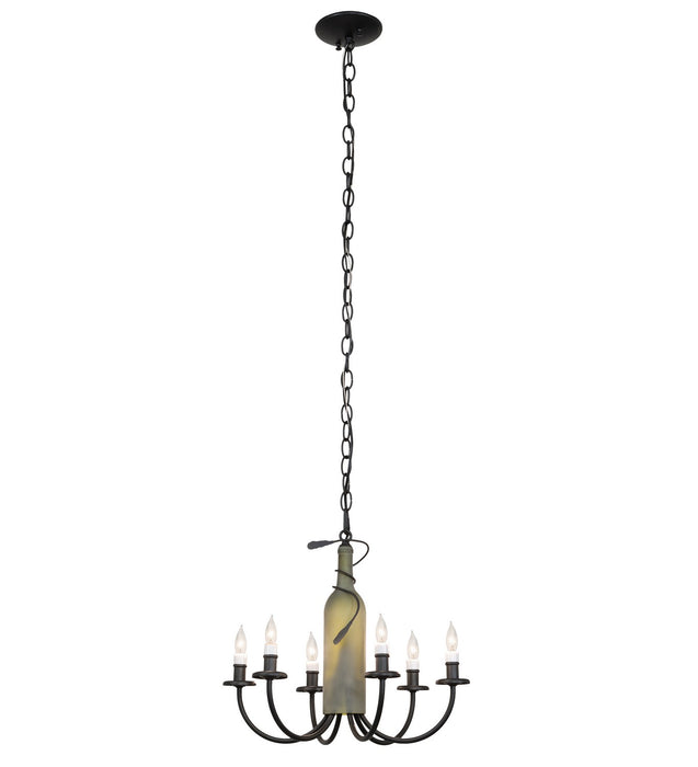 Meyda Tiffany 65616 Six Light Chandelier, Textured Black