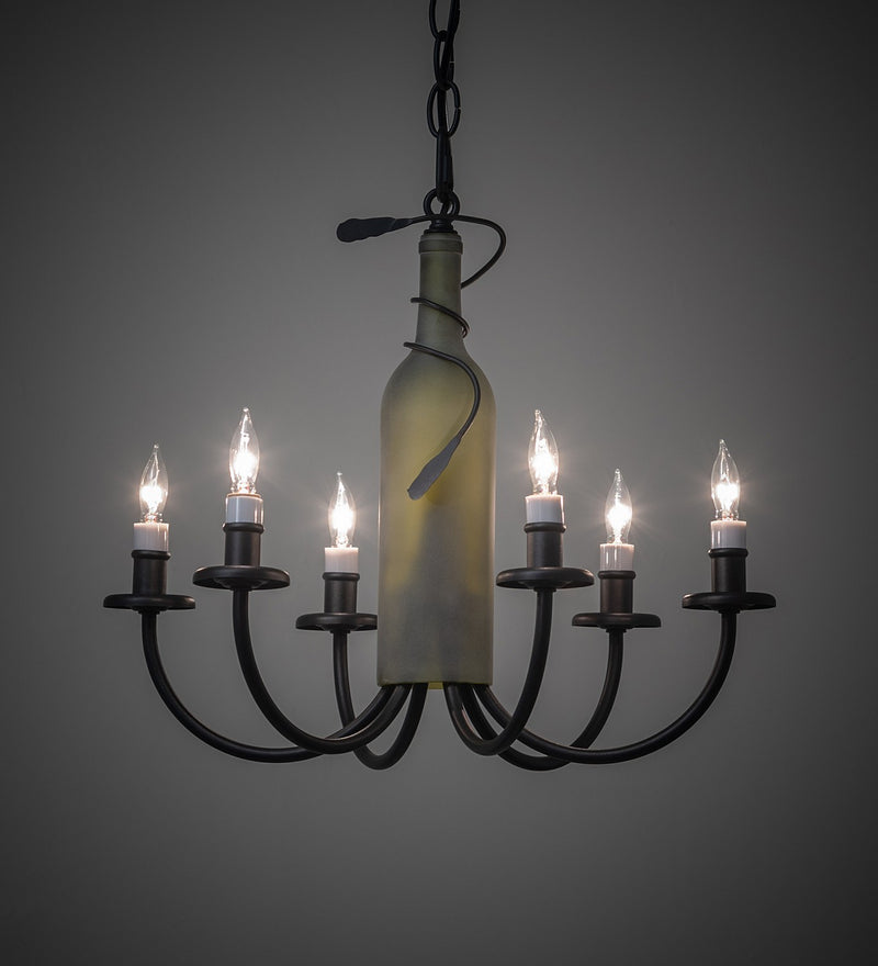 Meyda Tiffany 65616 Six Light Chandelier, Textured Black