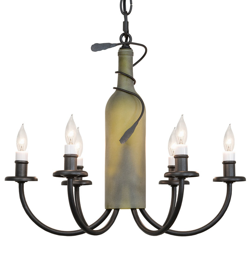 Meyda Tiffany 65616 Six Light Chandelier, Textured Black