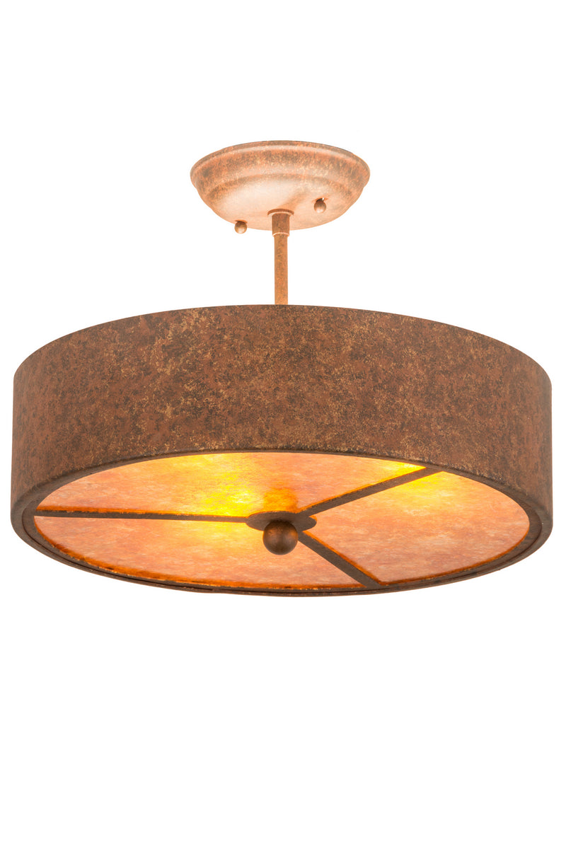 Meyda Tiffany 65920 Three Light Semi-Flushmount, Hand Painted Rust