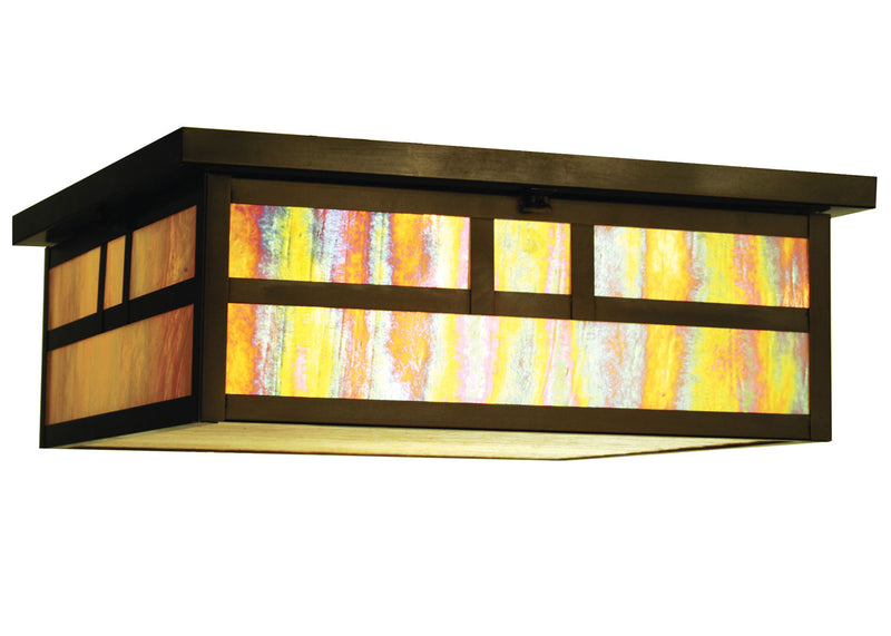 Meyda Tiffany 66327 Two Light Flushmount, Craftsman Brown