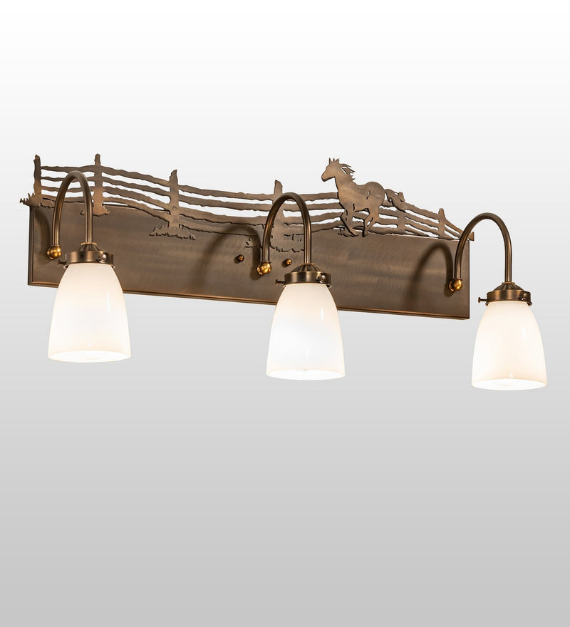 Meyda Tiffany 66404 Three Light Vanity, Antique Copper