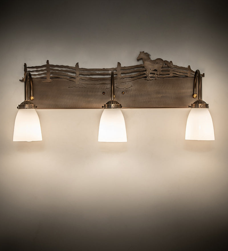 Meyda Tiffany 66404 Three Light Vanity, Antique Copper