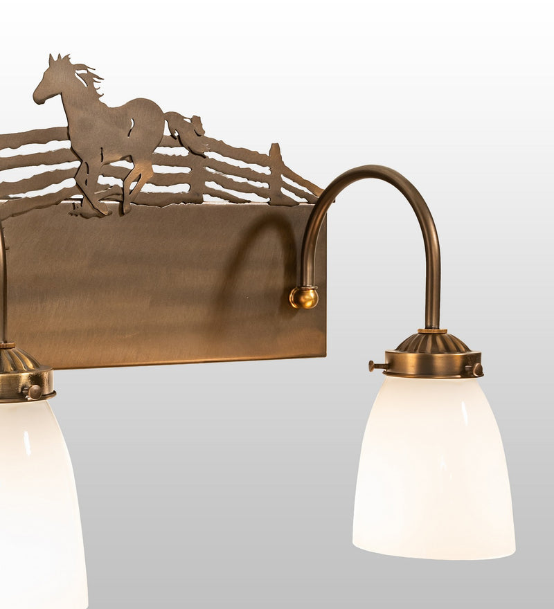 Meyda Tiffany 66404 Three Light Vanity, Antique Copper