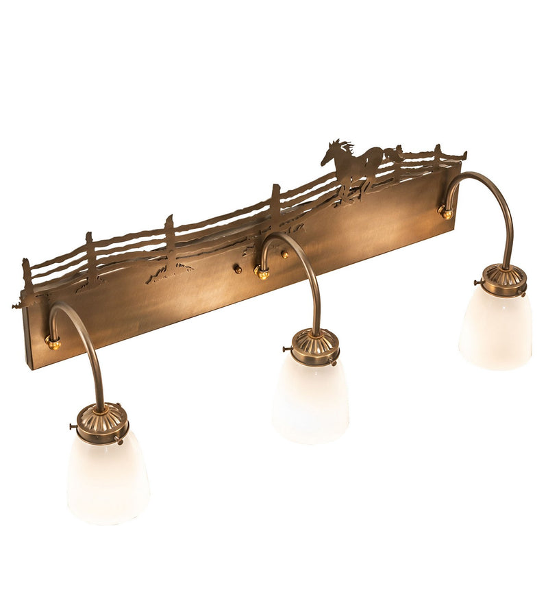 Meyda Tiffany 66404 Three Light Vanity, Antique Copper