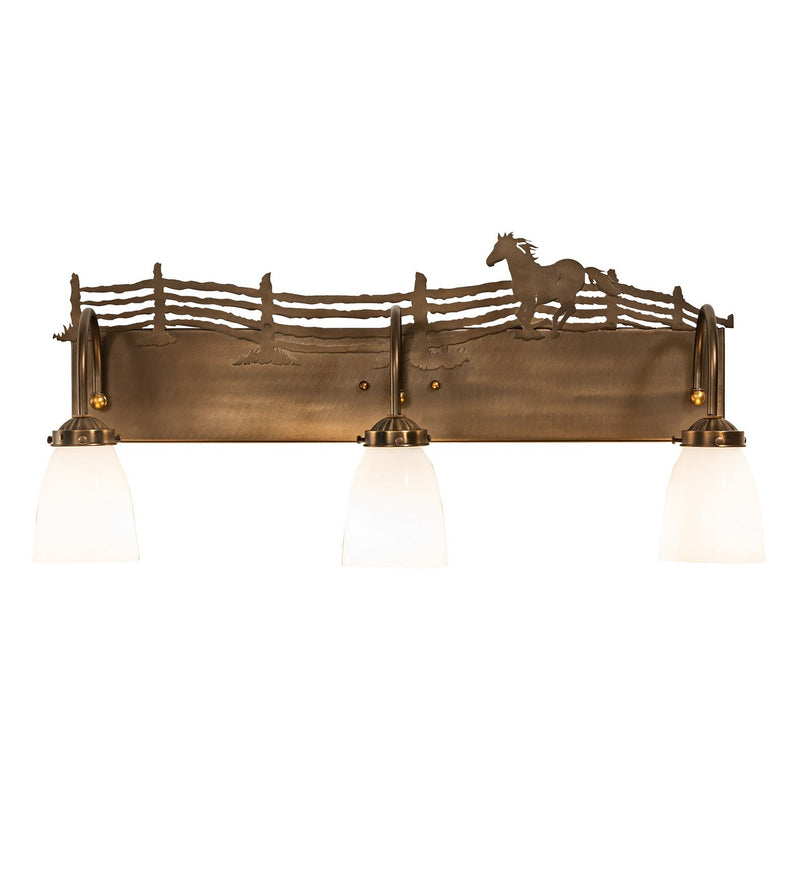 Meyda Tiffany 66404 Three Light Vanity, Antique Copper
