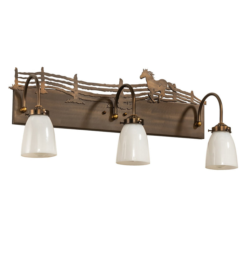 Meyda Tiffany 66404 Three Light Vanity, Antique Copper