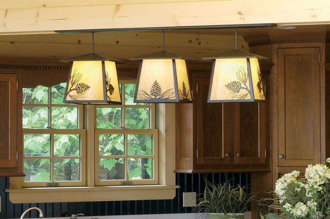 Meyda Tiffany 67444 Three Light Island Pendant, Timeless Bronze