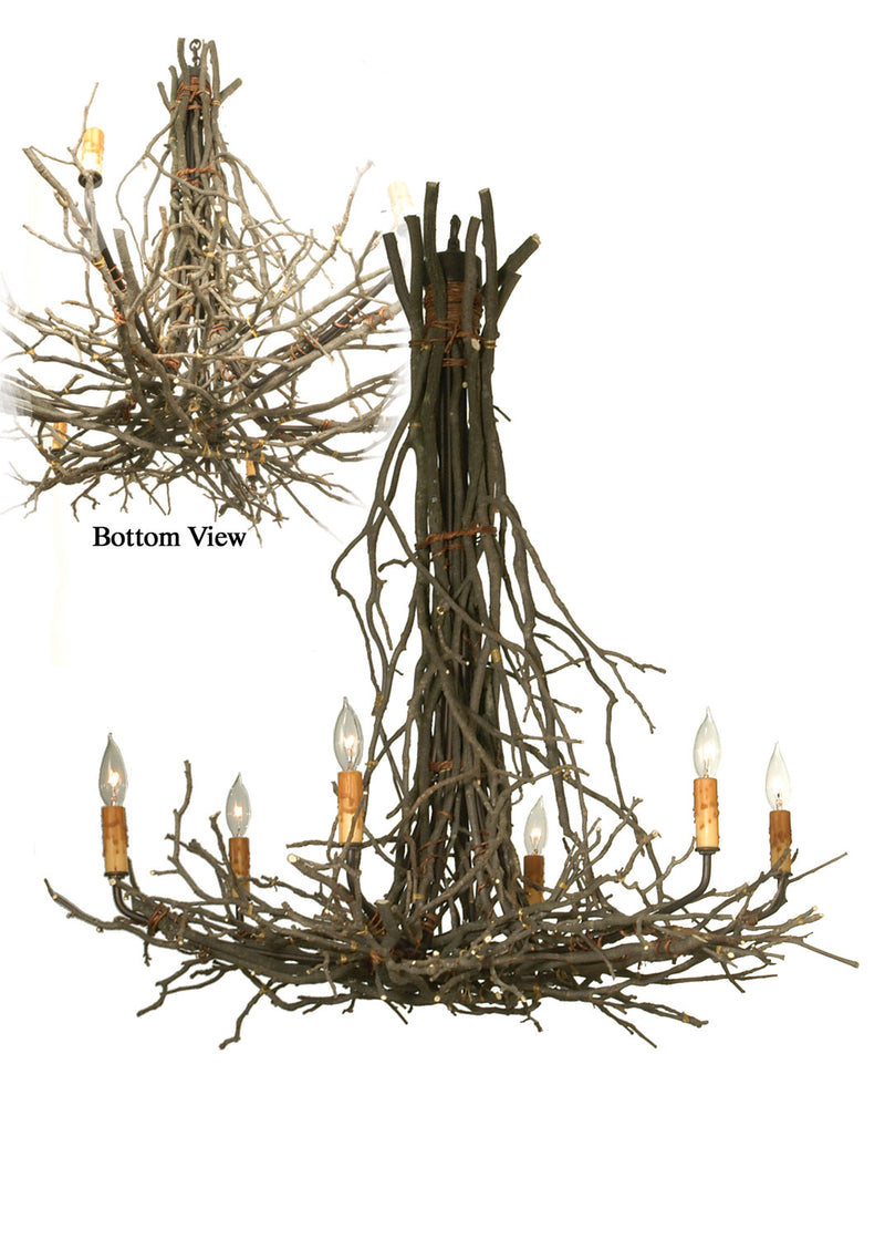 Meyda Tiffany 67729 Six Light Chandelier, Mahogany Bronze