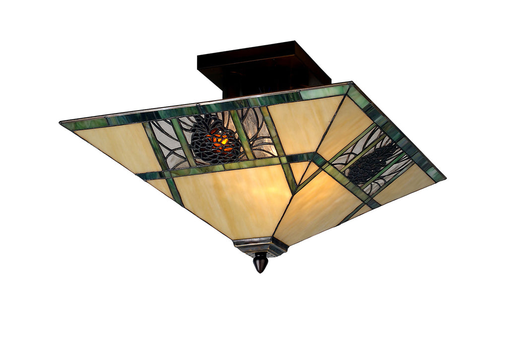 Meyda Tiffany 67849 Two Light Flushmount, Rust
