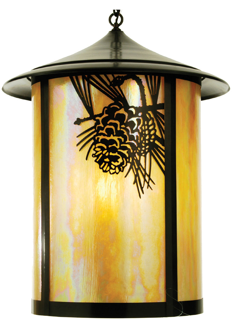 Meyda Tiffany 67962 Four Light Pendant, Craftsman Brown