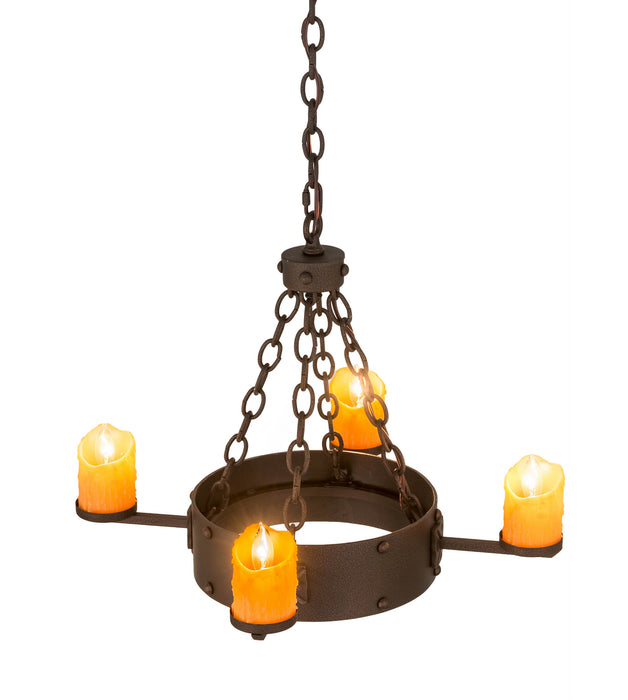 Meyda Tiffany 67972 Four Light Chandelier, Matte Copper Vein