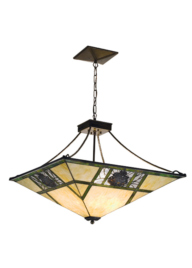 Meyda Tiffany 68064 Four Light Inverted Pendant, Antique Copper