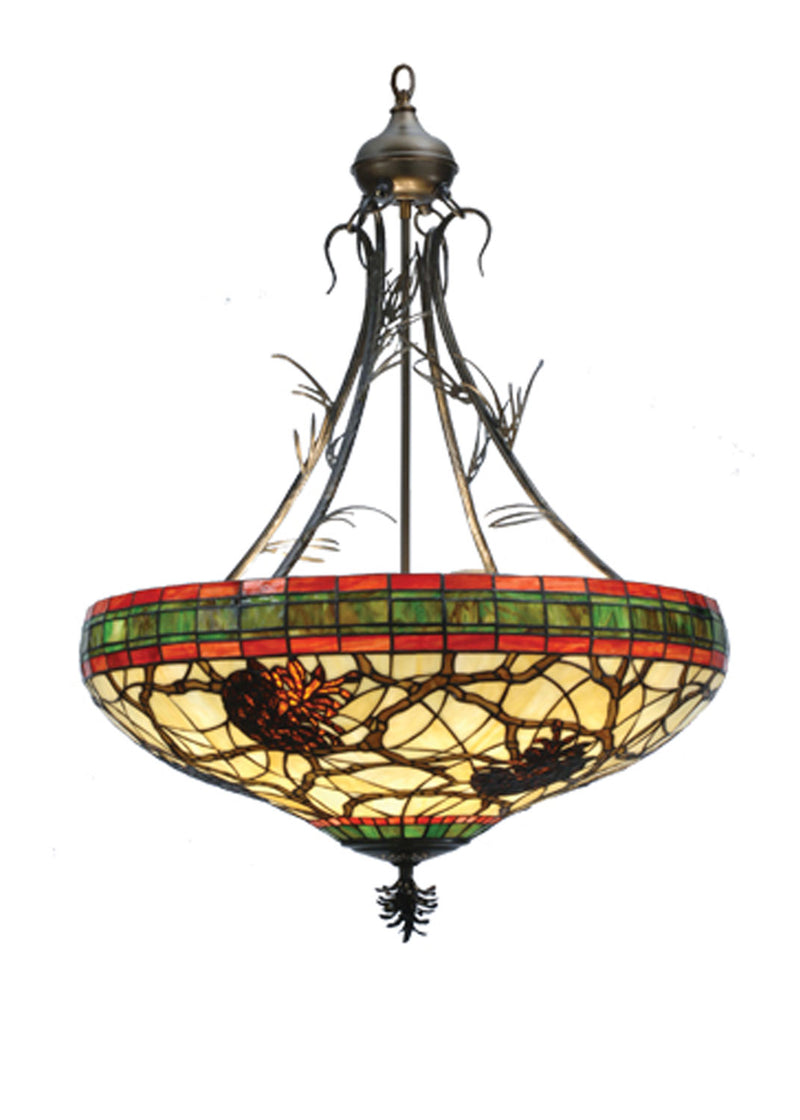 Meyda Tiffany 68068 Four Light Inverted Pendant, Antique Copper