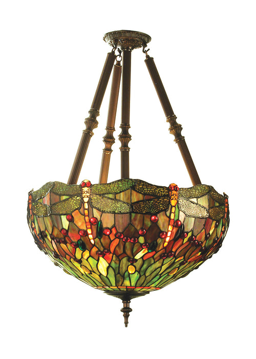 Meyda Tiffany 69271 Four Light Semi-Flushmount, Mahogany Bronze