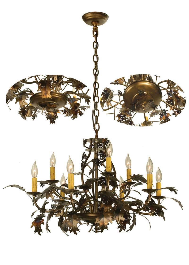 Meyda Tiffany 70624 Nine Light Chandelier, Antique Copper Burnished