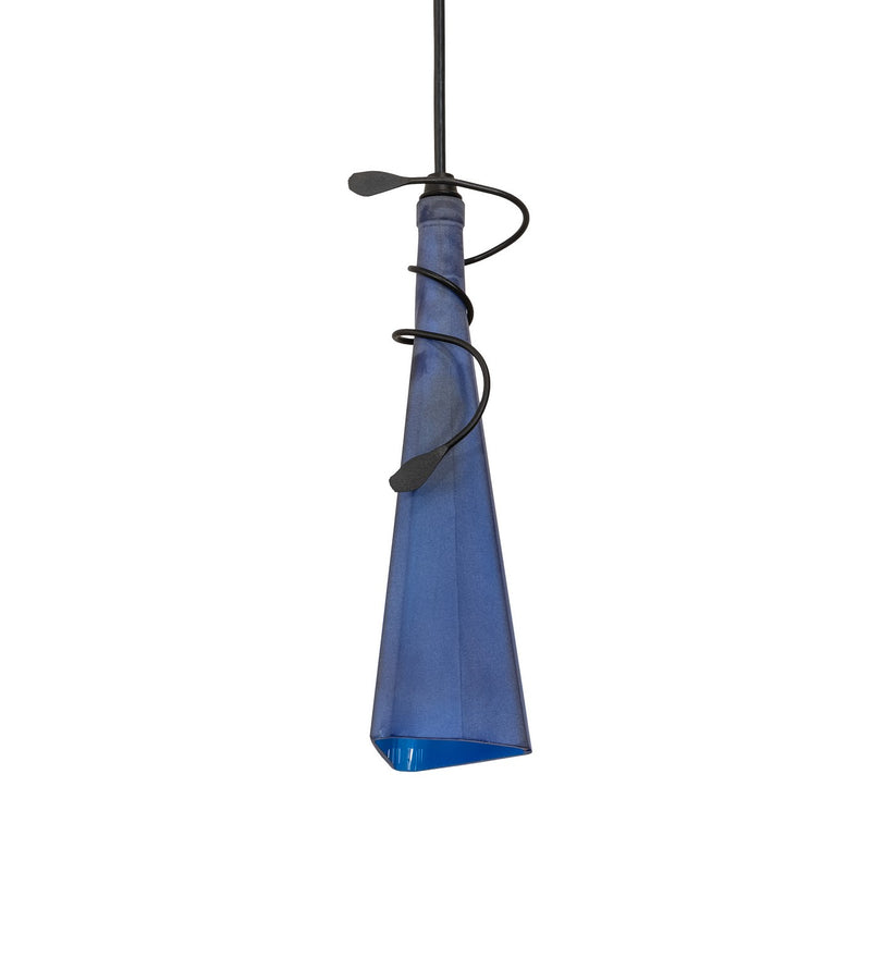 Meyda Tiffany 71190 One Light Mini Pendant, Black Metal