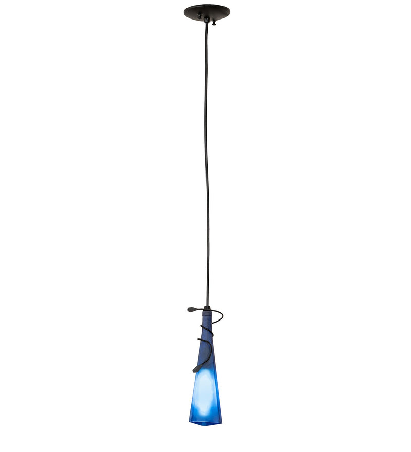 Meyda Tiffany 71190 One Light Mini Pendant, Black Metal