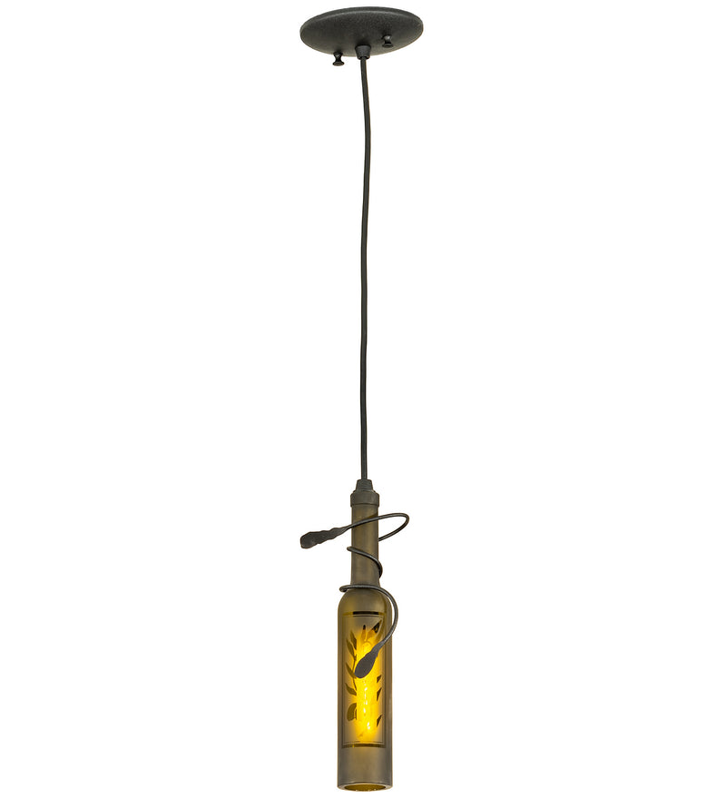 Meyda Tiffany 71376 One Light Mini Pendant, Black Metal