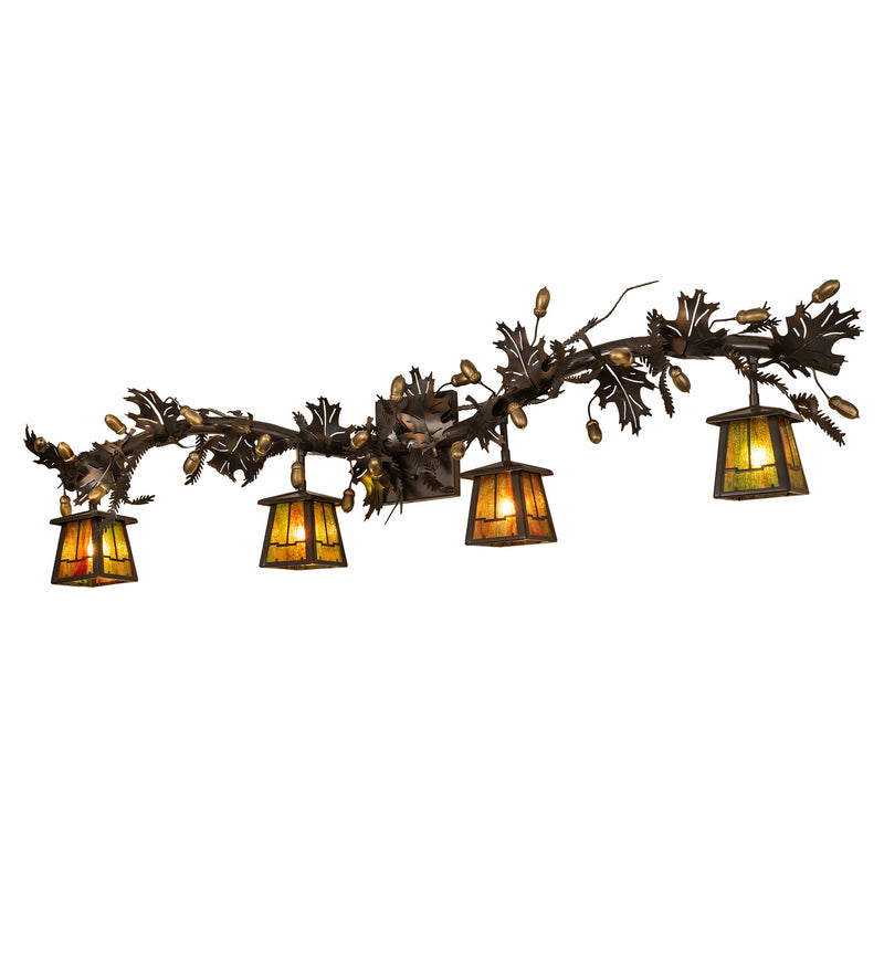 Meyda Tiffany 72263 Four Light Vanity, Timeless Bronze, Dark Burnished Antique Copper And Gold Metallic