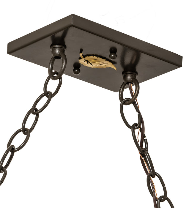 Meyda Tiffany 72323 Nine Light Oblong Pendant, Timeless Bronze
