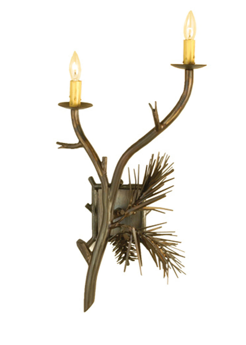 Meyda Tiffany 72540 Two Light Wall Sconce, Antique Copper