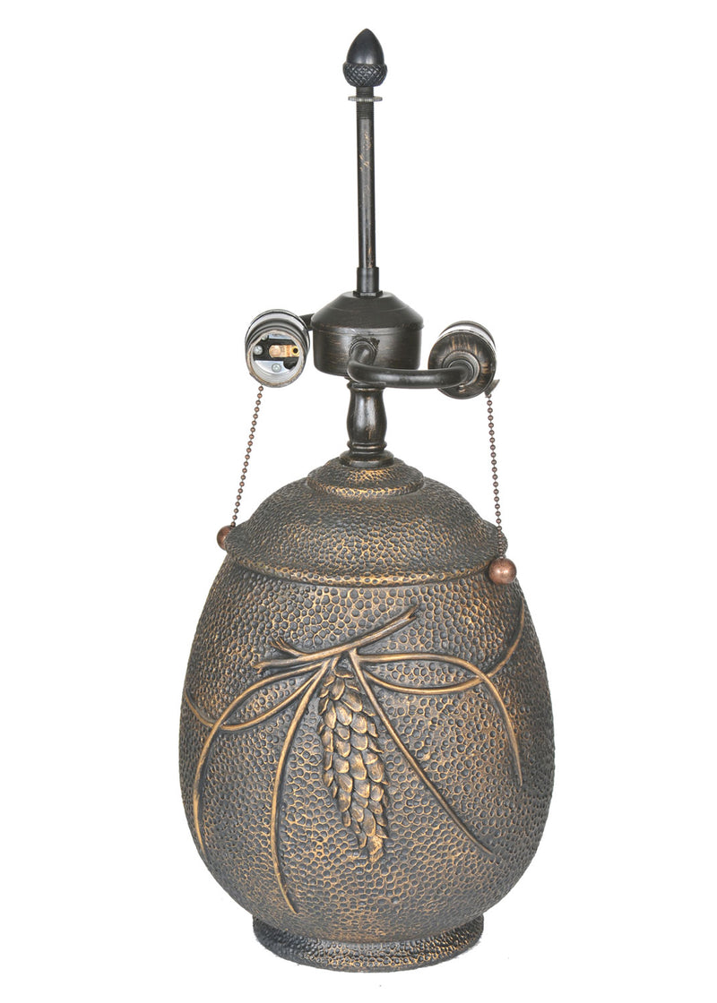 Meyda Tiffany 72546 Two Light Table Base Hardware, Textured Antique Brass