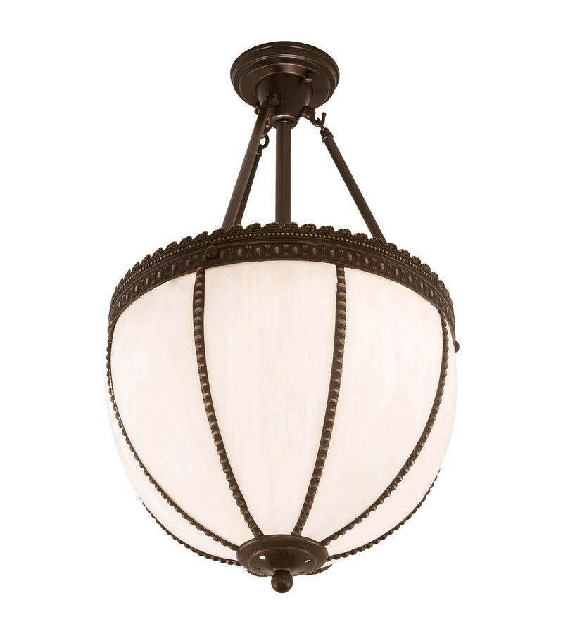 Meyda Tiffany 72608 Two Light Inverted Pendant, Craftsman Brown Highlighted