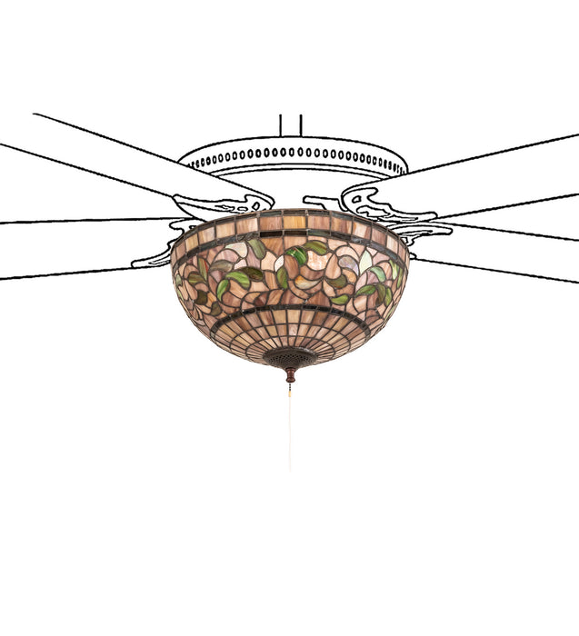 Meyda Tiffany 72650 Three Light Fan Light Fixture, Mahogany Bronze