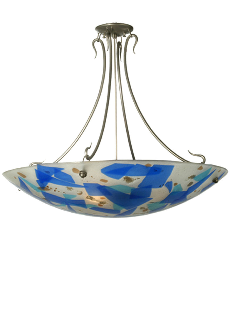 Meyda Tiffany 73481 Three Light Semi-Flushmount, Nickel Powdercoat