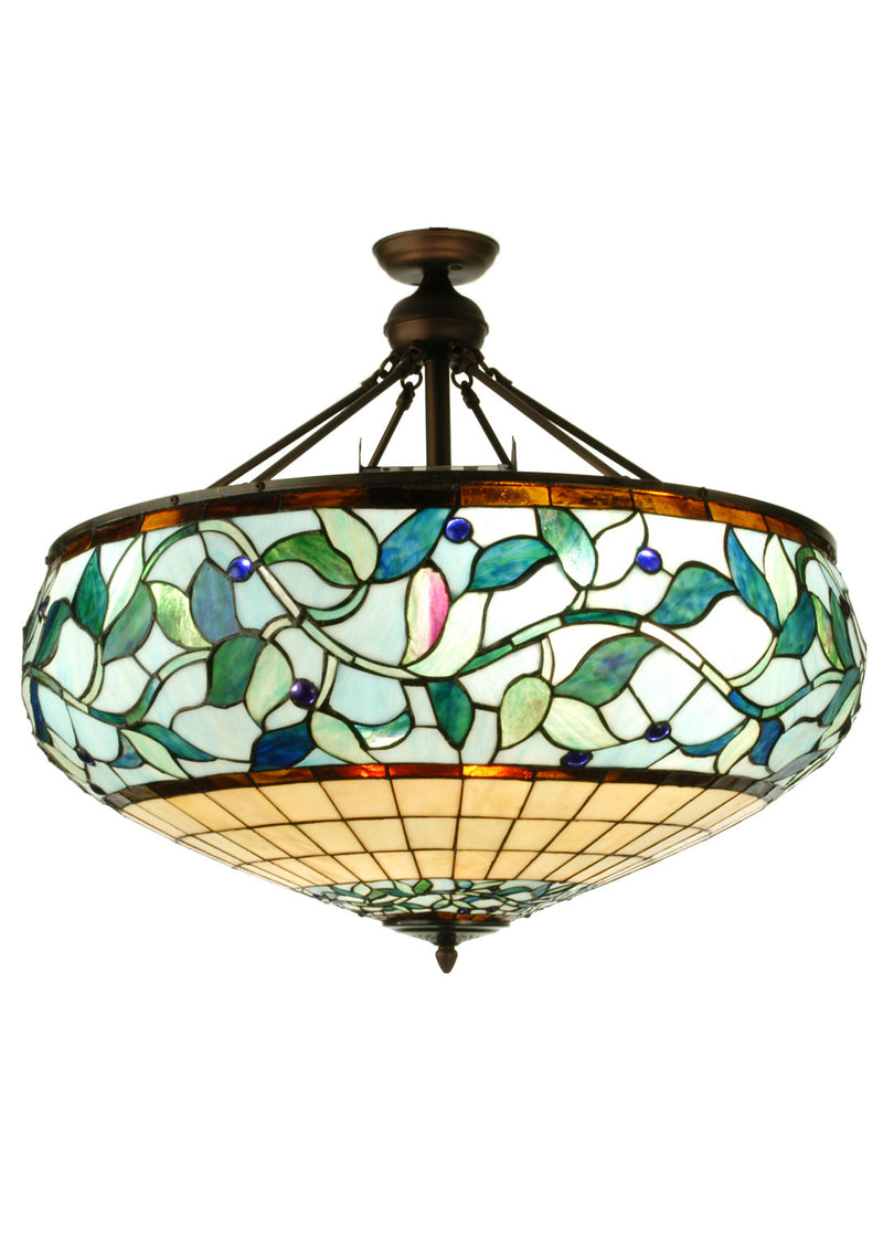 Meyda Tiffany 73637 Six Light Inverted Pendant, Mahogany Bronze