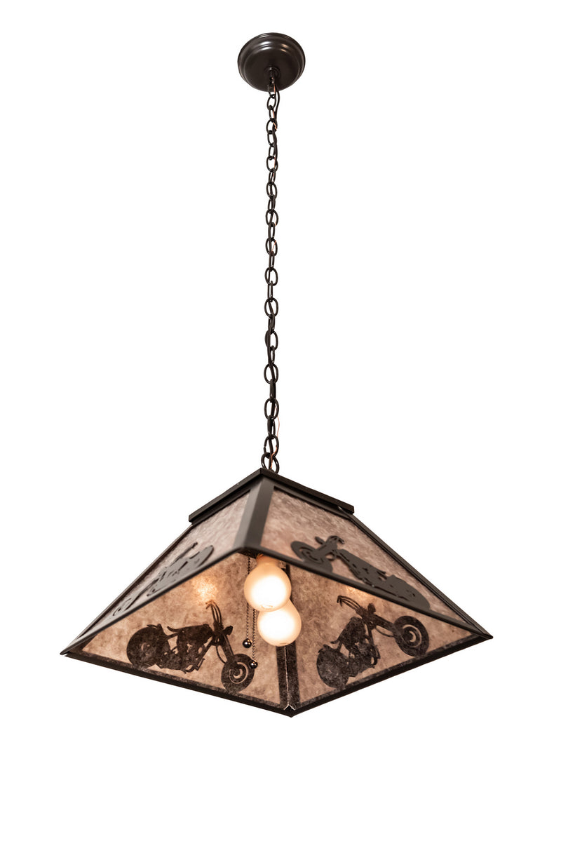 Meyda Tiffany 76312 Two Light Pendant, Timeless Bronze