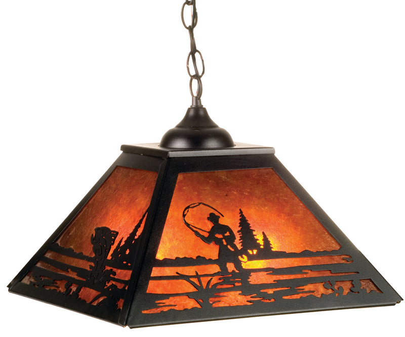 Meyda Tiffany 76314 Two Light Pendant, Textured Black