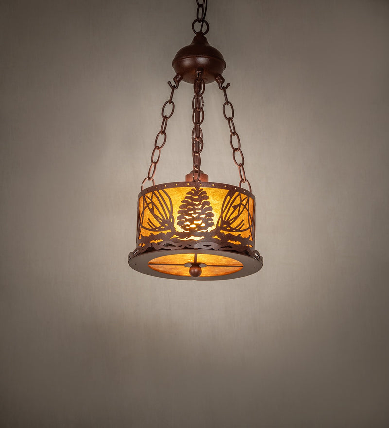 Meyda Tiffany 77904 One Light Inverted Pendant, Rust