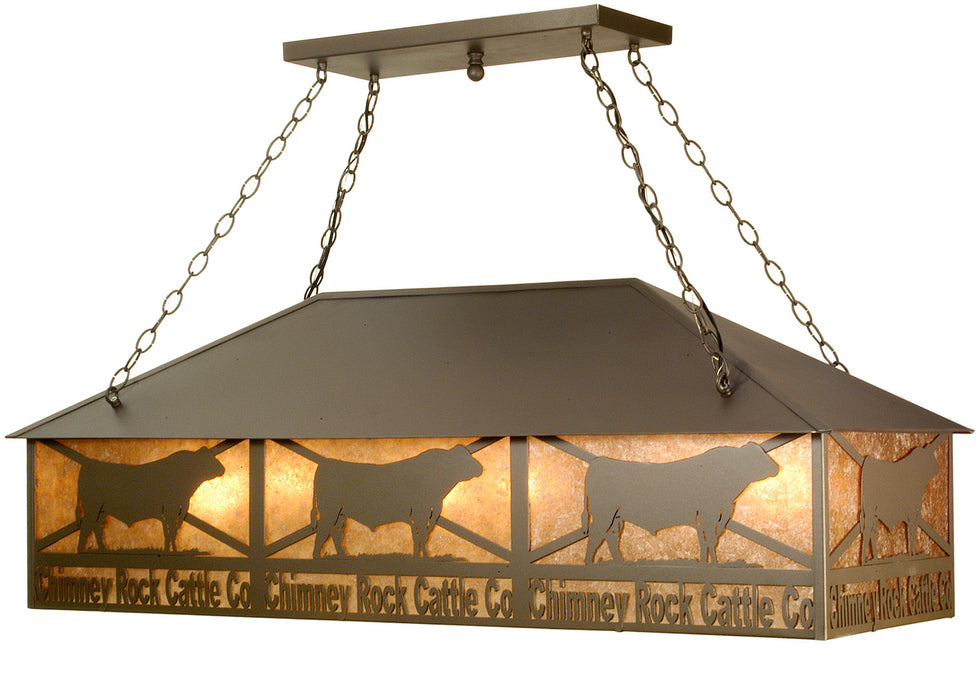 Meyda Tiffany 77924 Nine Light Oblong Pendant, Wrought Iron
