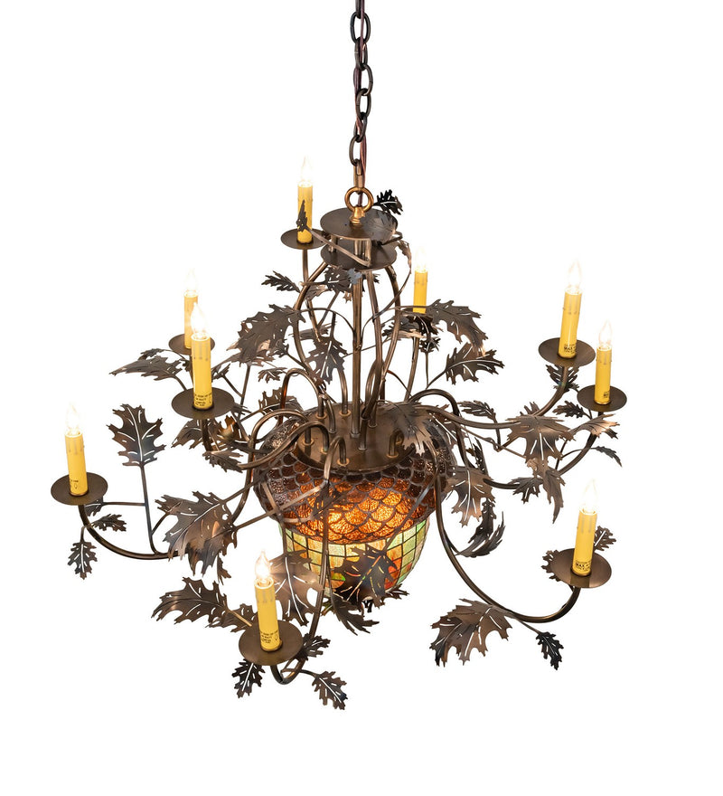 Meyda Tiffany 79860 11 Light Chandelier, Antique Copper