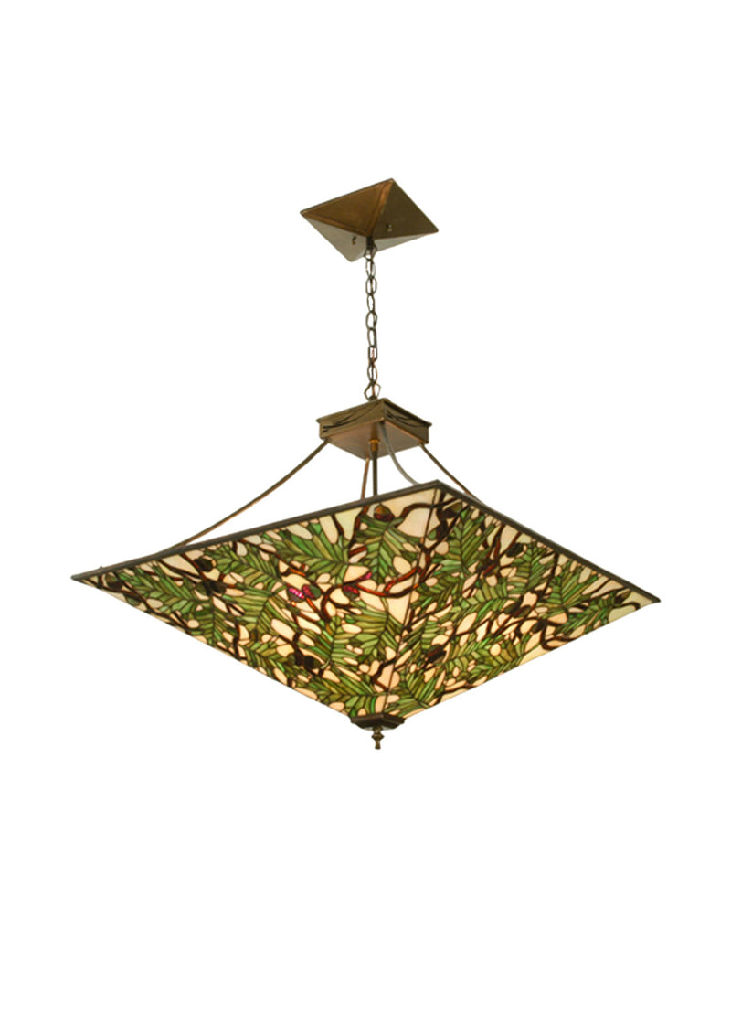 Meyda Tiffany 81067 Four Light Inverted Pendant, Antique Copper