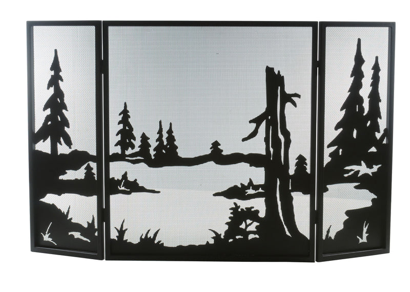 Meyda Tiffany 81150 Fireplace Screen, Textured Black