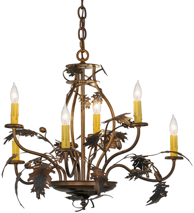 Meyda Tiffany 81244 Six Light Chandelier, Dark Burnished Antique Copper