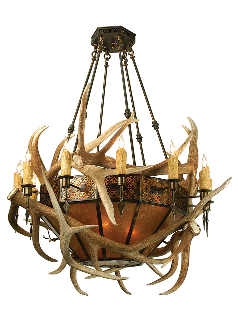 Meyda Tiffany 81310 18 Light Chandelier, Antique Copper
