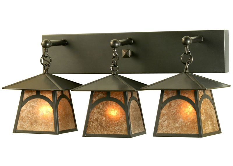 Meyda Tiffany 81404 Three Light Vanity, Craftsman Brown