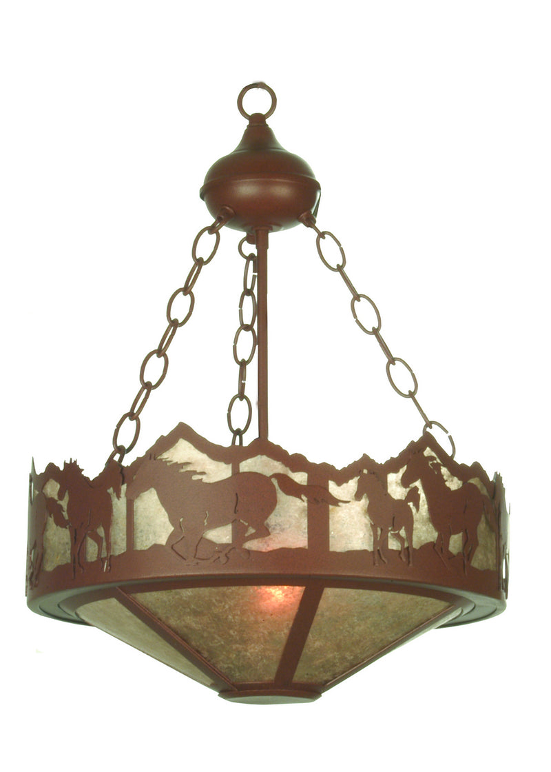 Meyda Tiffany 81468 Three Light Inverted Pendant, Rust