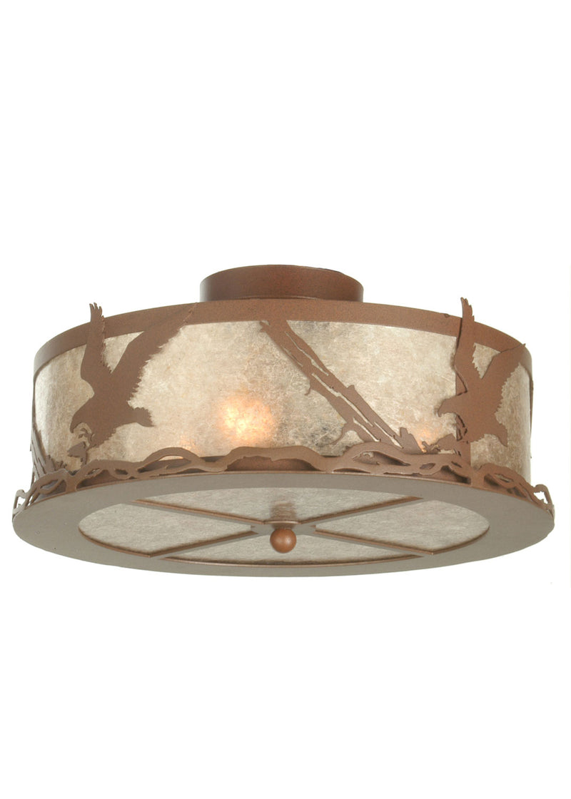 Meyda Tiffany 81484 Three Light Flushmount, Rust