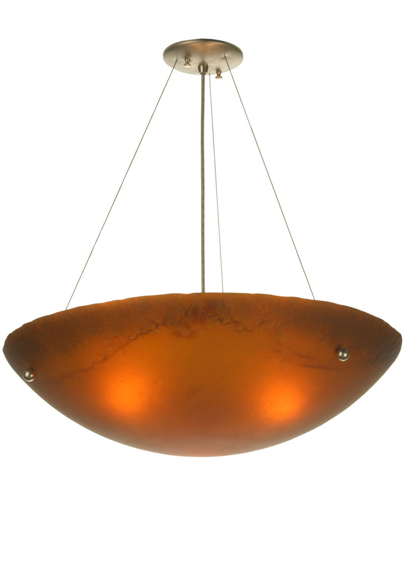 Meyda Tiffany 81501 Three Light Inverted Pendant, Nickel