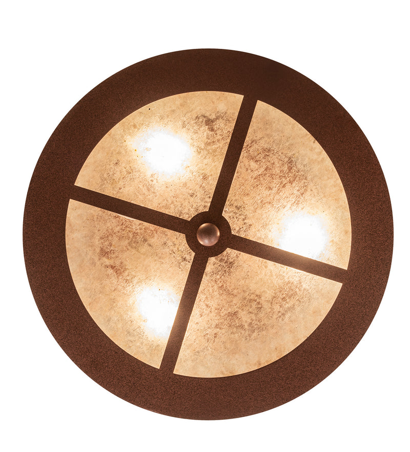 Meyda Tiffany 81503 Three Light Flushmount, Rust