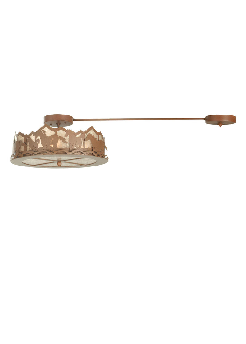 Meyda Tiffany 81505 Three Light Flushmount, Rust
