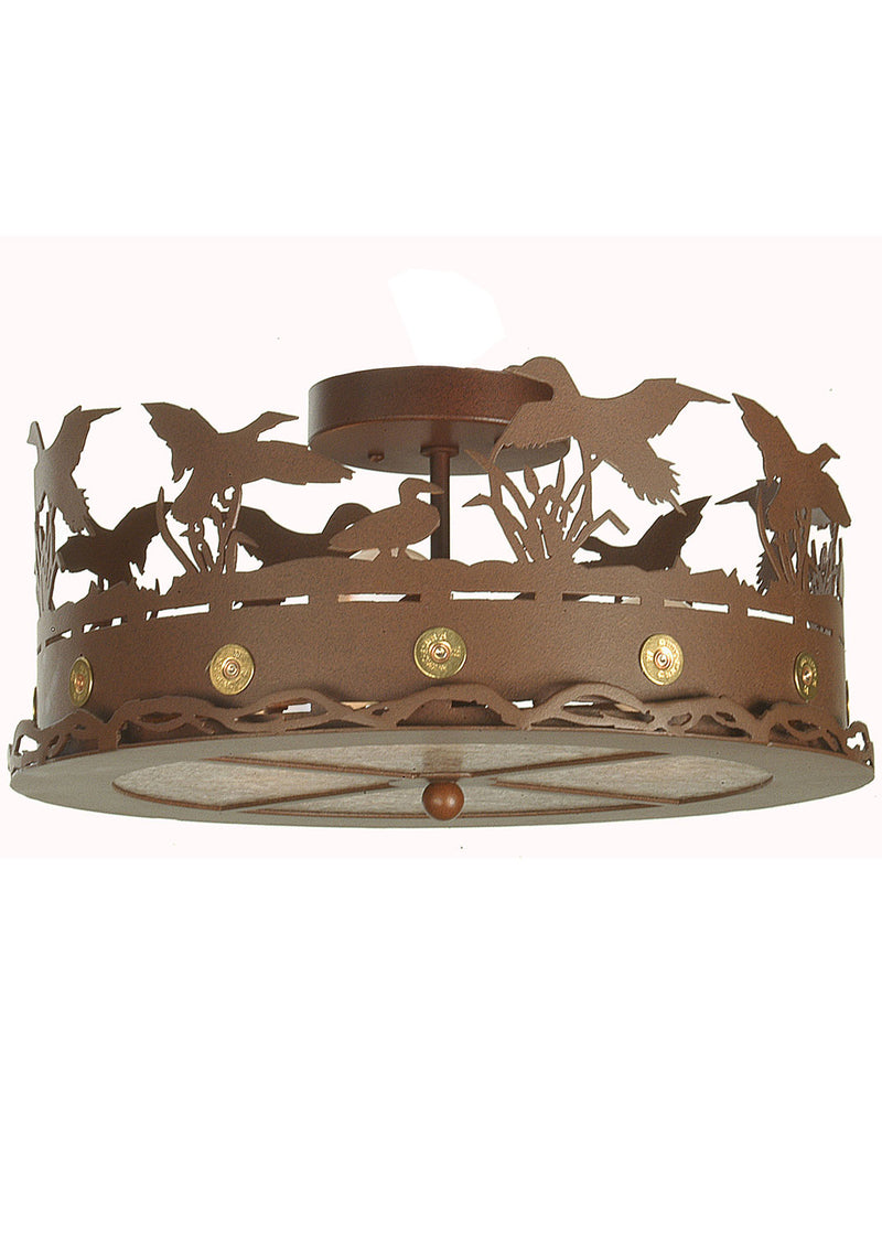 Meyda Tiffany 81507 Three Light Flushmount, Rust