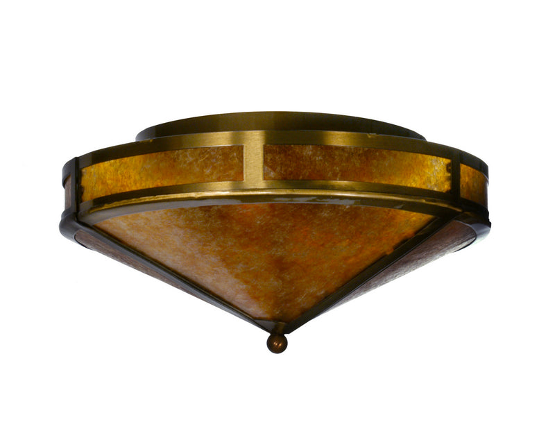 Meyda Tiffany 81664 Two Light Flushmount, Transparent Brass