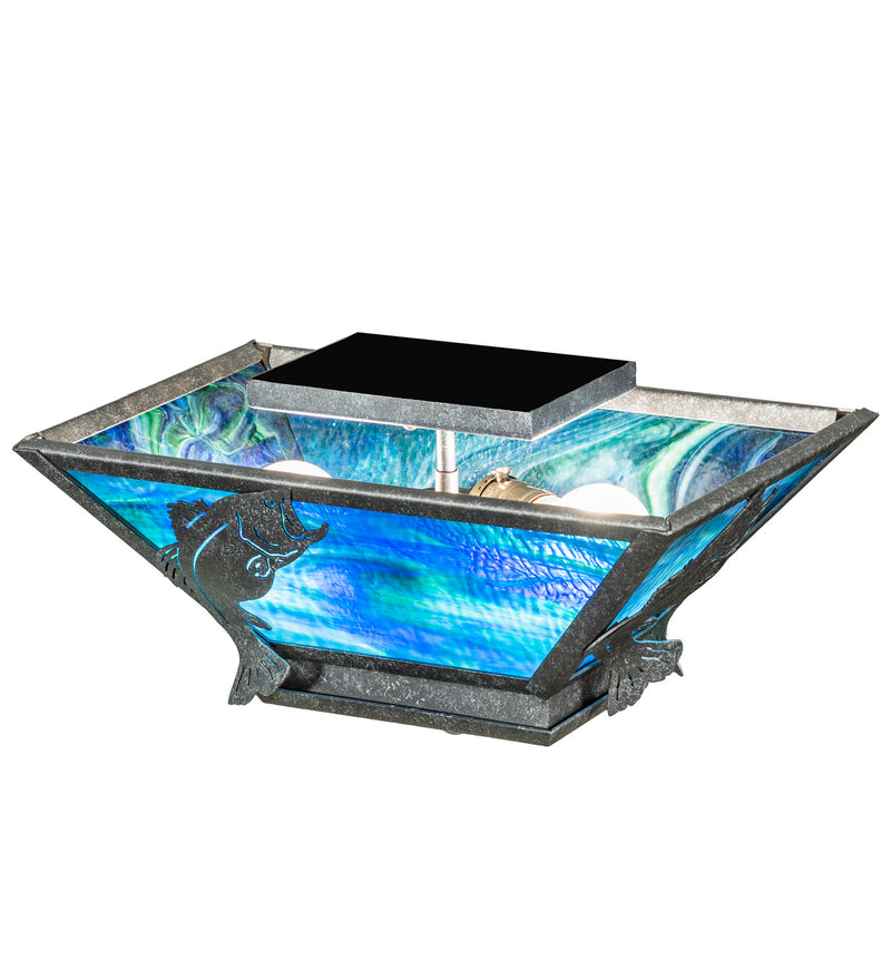 Meyda Tiffany 81760 Two Light Semi-Flushmount, Galvanized