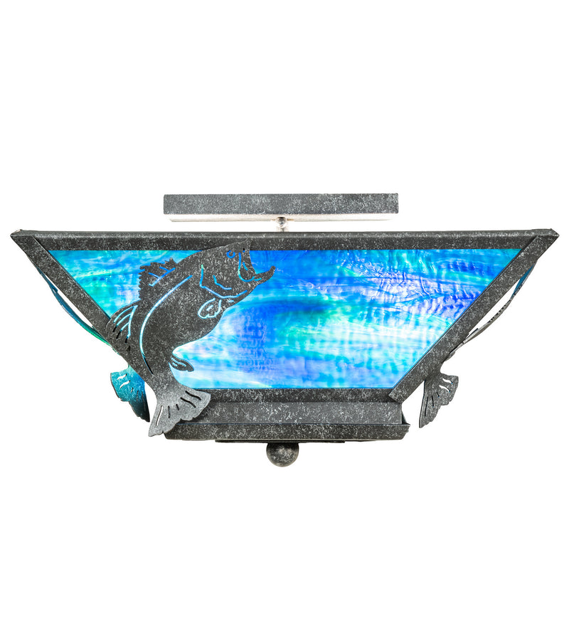 Meyda Tiffany 81760 Two Light Semi-Flushmount, Galvanized